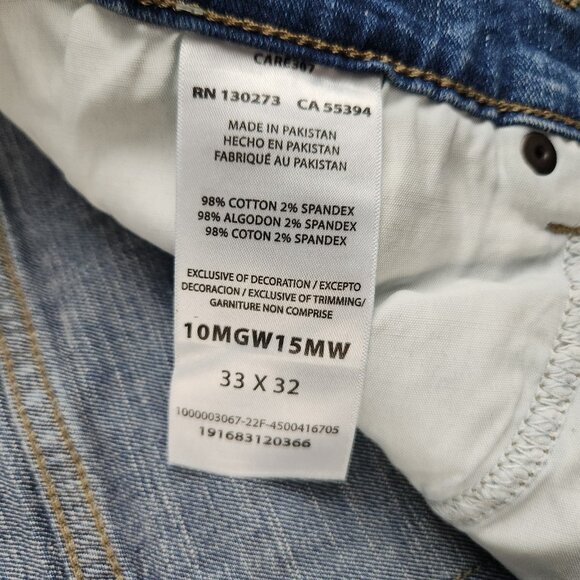 Wrangler Jeans Mens 33x32 Blue Relaxed Straight Leg Rodeo Ranch Hand Workwear - Picture 8 of 10